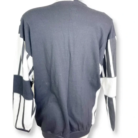 Vintage Deadstock Striped SB Sport Emblem Cotton Jersey Cardigan - Navy/White - Picture 6 of 7